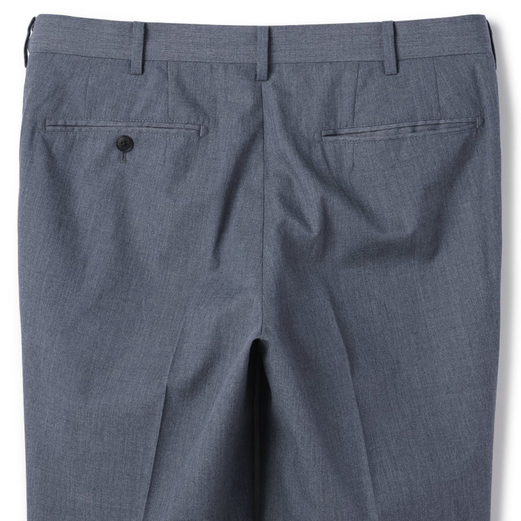 シルバーライン 【CLASSICO TAPERED】【春夏】1タックテーパードパンツ/ネイビー/ウエストムーブ仕様/ウォシャブル/「氷撃」冷感PRINT/※裾直し必要 グレー中間
