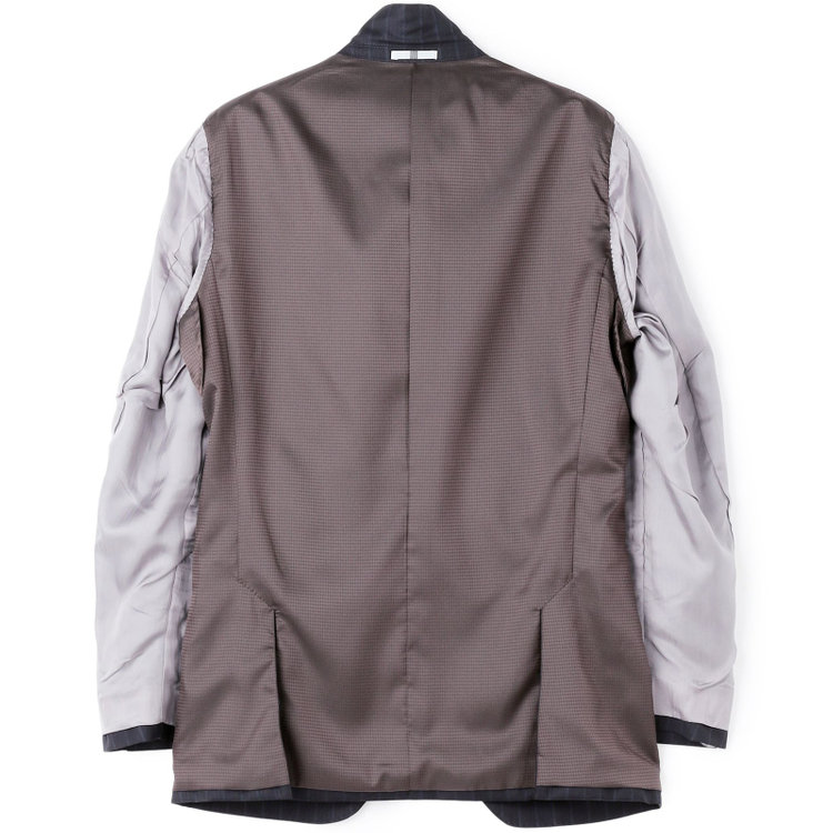 シルバーライン 【CLASSICO TAPERED】【秋冬】2釦シングルスーツ 1タック/ネイビー×ストライプ/ウエストムーブ/Ermenegildo Zegna TRAVELLER woven in italy/※裾上げ必要 紺濃色