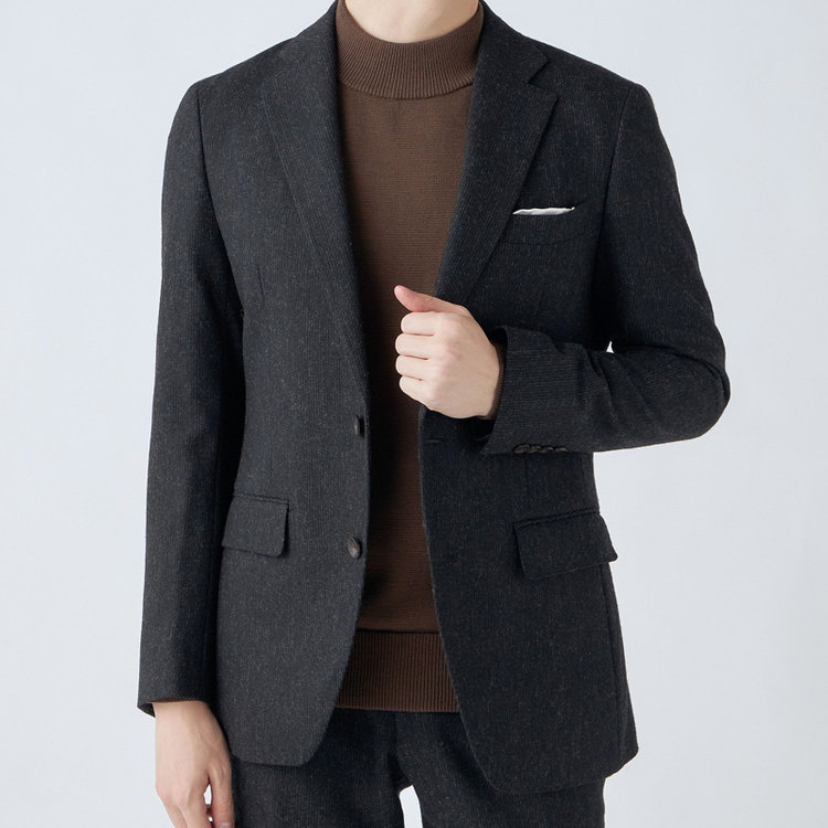 シルバーライン 【CLASSICO TAPERED】【秋冬】2釦シングルスーツ 1タック/グレー/RE:NEWOOL/※裾上げ必要 グレー中間