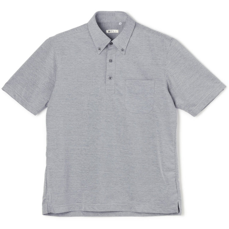 シルバーライン 【発送在庫あり】【RBC/五分袖】ボタンダウンビズポロシャツ プルオーバータイプ/グレー/4S コットンブレンド グレー中間