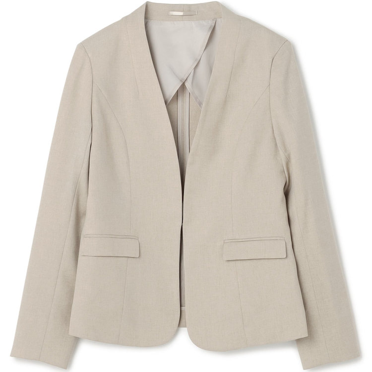 シルバーライン 【SL】【年間】ノーカラージャケット/ベージュ/ウォッシャブル 茶淡色