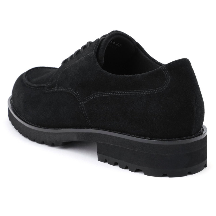 スーツセレクト スエードUチップドレスシューズ/ブラック/セメント製法 黒