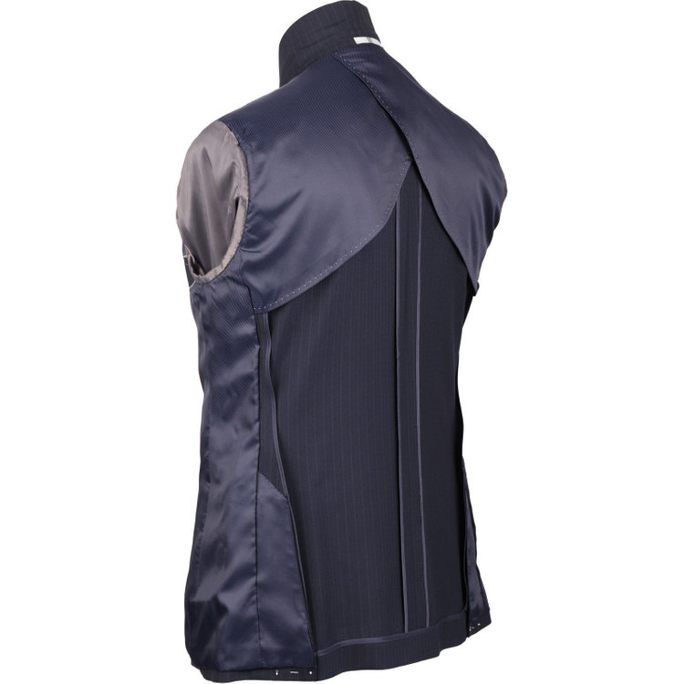 スーツセレクト 【CLASSICO TAPERED】【春夏】スペアパンツ付き/2釦シングルスーツ 1タック/ネイビー×ストライプ/ウォッシャブル ネイビー系(紺)