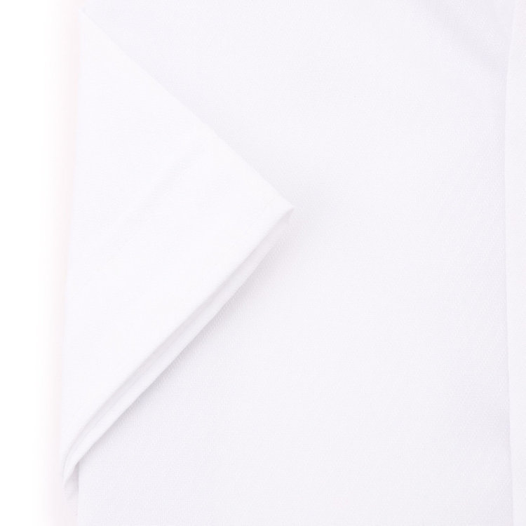 ブラックライン 【発送在庫あり】【BLACK LINE/半袖】【形態安定】ボタンダウンドレスワイシャツ/ホワイト×ドビーツイル/釦・釦付糸：ネイビー 白