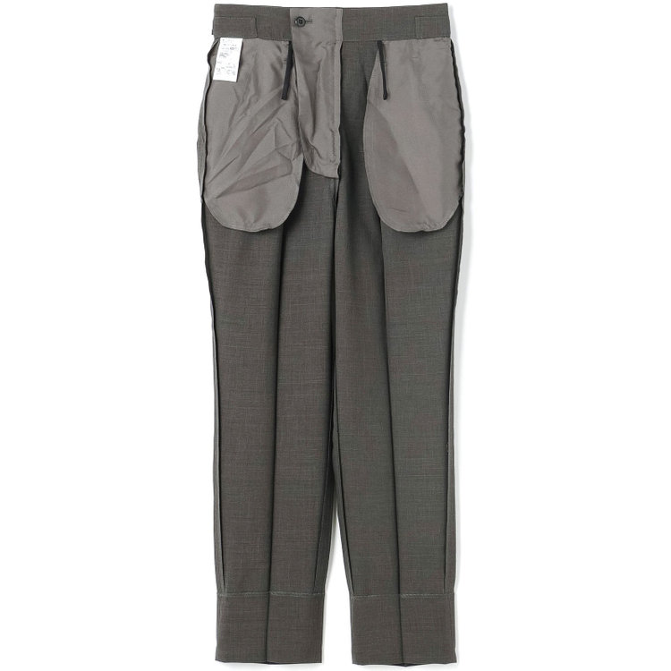 シルバーライン 【RELAX TAPERED】【年間】ノーカラー 2釦1掛け/ダブルパンツスーツ/グレー/ウエスト内側アジャスター/ウォッシャブル/Naturemier/※パンツ裾上げ済仕様 グレー濃色