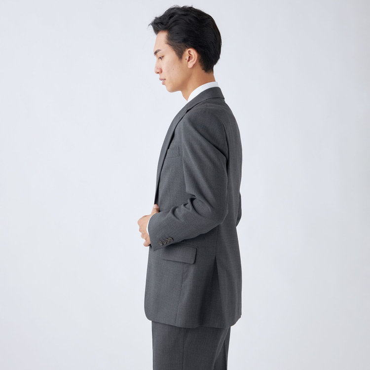シルバーライン 【CLASSICO TAPERED】【秋冬】スペアパンツ付き/2釦シングルスーツ 1タック/グレー×ソリッド/ウォッシャブル/※裾上げ必要 グレー中間