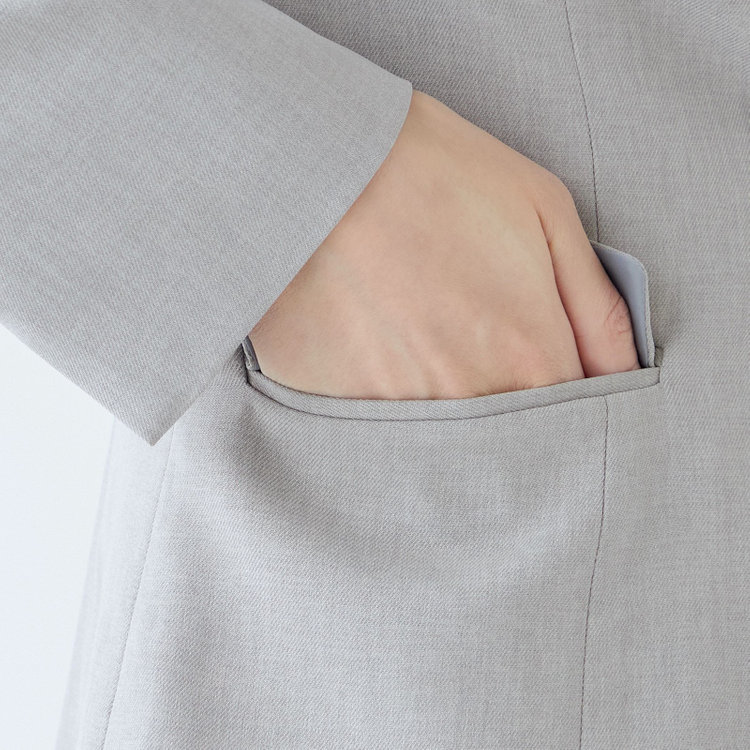 シルバーライン 【SL】【年間】ノーカラージャケット/グレー/ウォッシャブル グレー中間