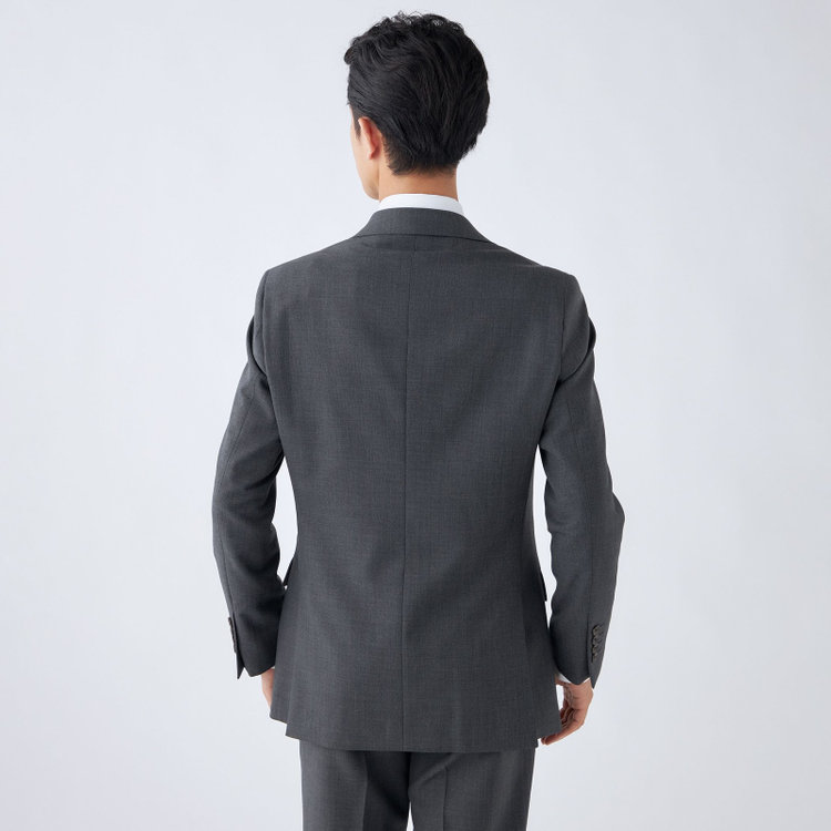 シルバーライン 【CLASSICO TAPERED】【秋冬】スペアパンツ付き/2釦シングルスーツ 1タック/グレー×ソリッド/ウォッシャブル/※裾上げ必要 グレー中間