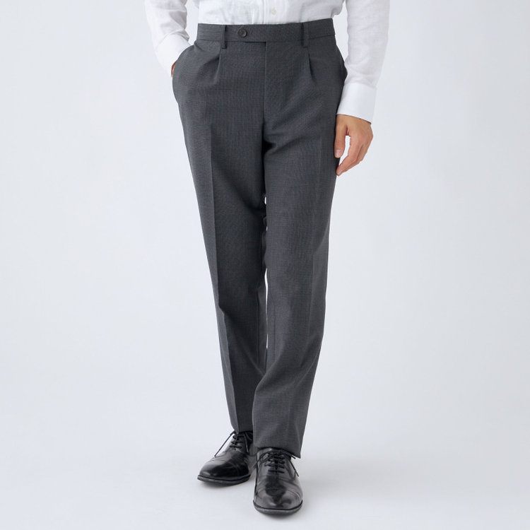 シルバーライン 【CLASSICO TAPERED】【秋冬】スペアパンツ付き/2釦シングルスーツ 1タック/グレー×ソリッド/ウォッシャブル/※裾上げ必要 グレー中間