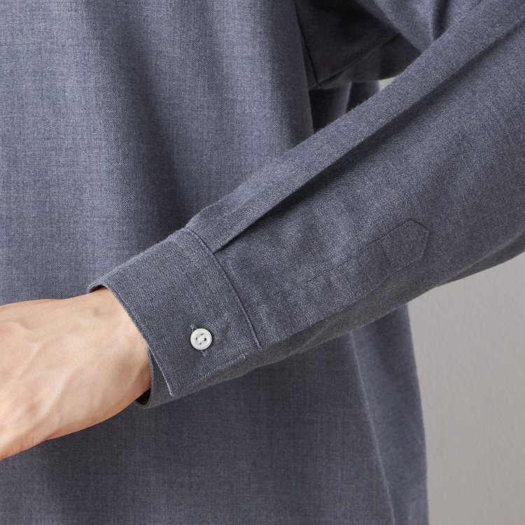 スーツセレクト 【RBC/長袖】バンドカラーシャツ/ネイビー 紺中間