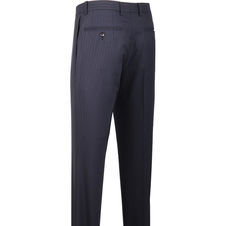 スーツセレクト 【CLASSICO TAPERED】【春夏】スペアパンツ付き/2釦シングルスーツ 1タック/ネイビー×ストライプ/ウォッシャブル ネイビー系(紺)