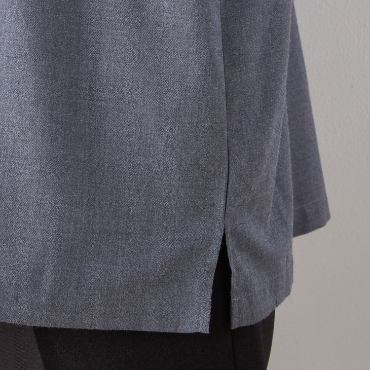 スーツセレクト 【RBC/長袖】バンドカラーシャツ/ネイビー 紺中間