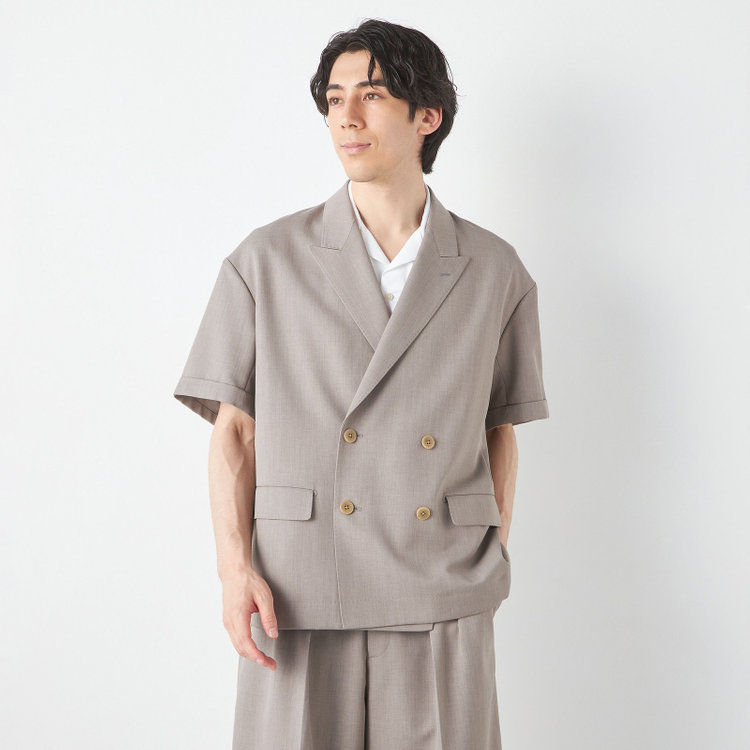 ブラックライン 「TailoredCasual」【春夏】ダブルブレストシャツジャケット/ブラウン その他