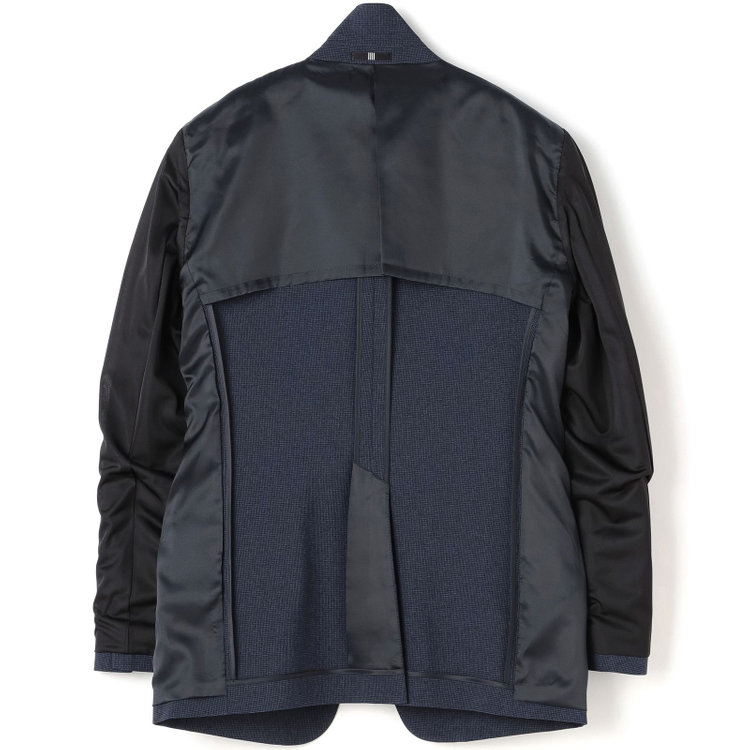 ブラックライン 【SLIM TAPERED_2】【春夏】2釦シングルスーツ 0タック/ネイビー&ブラック×ハウンドトゥース/ウエストシャーリング/4S SUSTAINABILITY&ECOLOGY FABRIC/※パンツ裾上げ済仕様 青中間