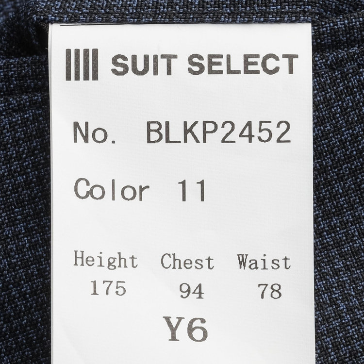 ブラックライン 【SLIM TAPERED_2】【春夏】2釦シングルスーツ 0タック/ネイビー&ブラック×ハウンドトゥース/ウエストシャーリング/4S SUSTAINABILITY&ECOLOGY FABRIC/※パンツ裾上げ済仕様 青中間