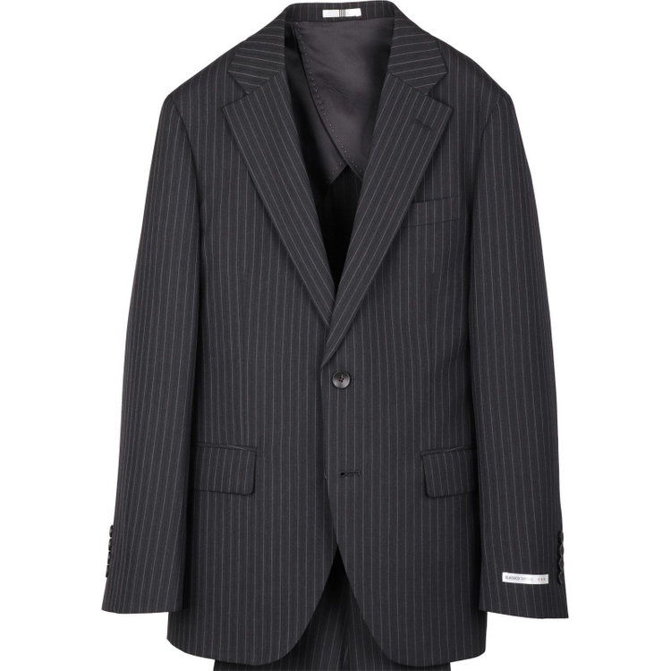 スーツセレクト 【CLASSICO TAPERED】【春夏】スペアパンツ付き/2釦シングルスーツ 1タック/グレー×ストライプ/ウォッシャブル グレー系(灰)