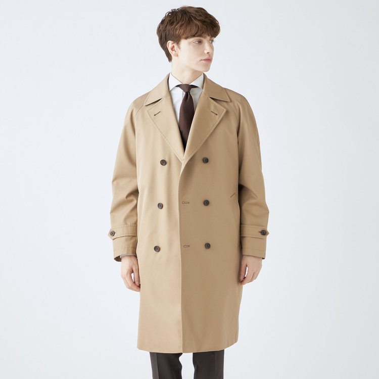 ブラックライン 【発送在庫あり】【SL】コットンブレンド ダブルトレンチベルテッドコート/ベージュ/WATERPROOF ブラウン系(茶)