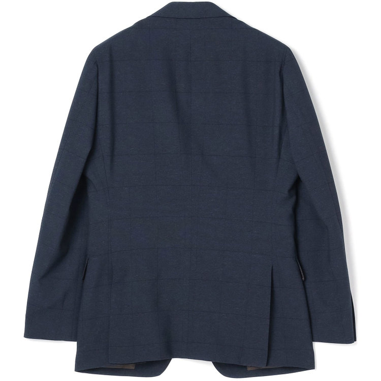 シルバーライン 【CLASSICO TAPERED】【春夏】2釦シングルスリーピーススーツ 1タック/ネイビー×ウィンドペン/ウエストムーブ/4S SUSTAINABILITY&ECOLOGY FABRIC/※パンツ裾上げ済仕様 紺濃色