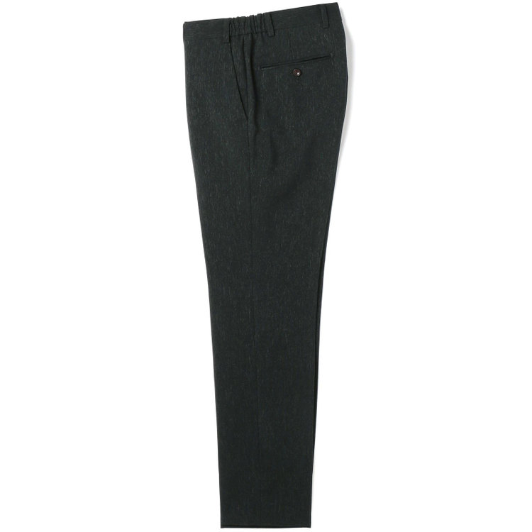 ブラックライン 【SLIM TAPERED_2】【秋冬】2釦シングルスリーピーススーツ 0タック/グリーン/ウエストシャーリング/4S SUSTAINABILITY&ECOLOGY FABRIC/※パンツ裾上げ済仕様 緑濃色