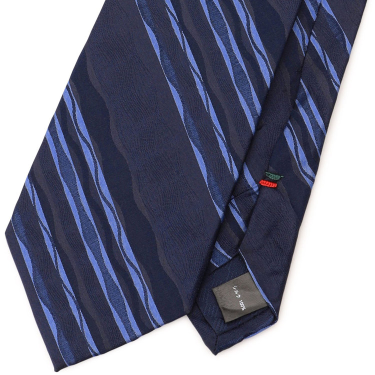 シルバーライン 【発送在庫あり】【SL】シルクストライプネクタイ 8.0cm幅/ネイビー×ブルー その他