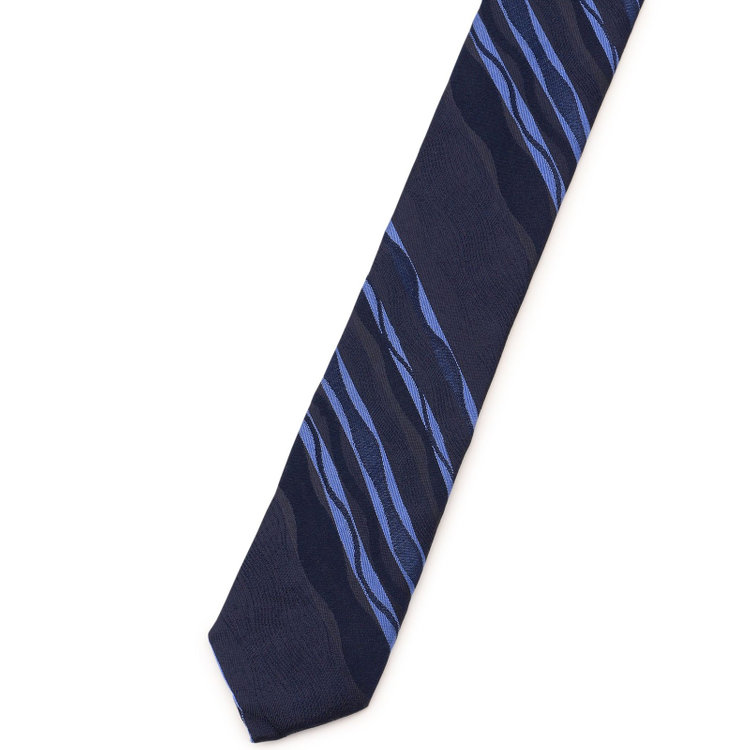 シルバーライン 【発送在庫あり】【SL】シルクストライプネクタイ 8.0cm幅/ネイビー×ブルー その他