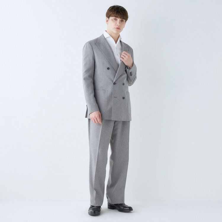 シルバーライン 【RBC】【春夏】6釦2掛けダブルジャケット/グレー/パッチポケット/4S SUSTAINABILITY&ECOLOGY FABRIC グレー淡色