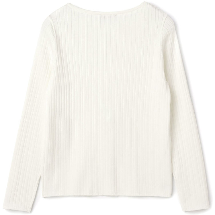 シルバーライン 【SL】【秋冬】 ボートネック ニットセーター/ホワイト/マシンウォッシャブル 白