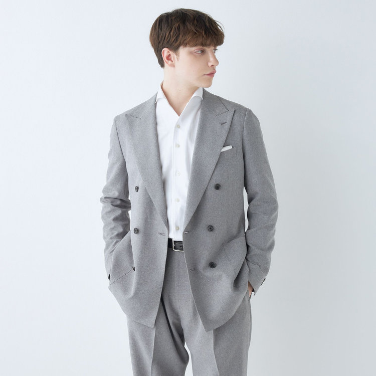 シルバーライン 【RBC】【春夏】6釦2掛けダブルジャケット/グレー/パッチポケット/4S SUSTAINABILITY&ECOLOGY FABRIC グレー淡色