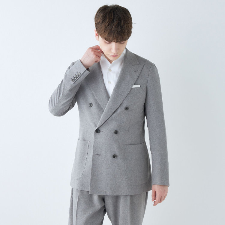 シルバーライン 【RBC】【春夏】6釦2掛けダブルジャケット/グレー/パッチポケット/4S SUSTAINABILITY&ECOLOGY FABRIC グレー淡色