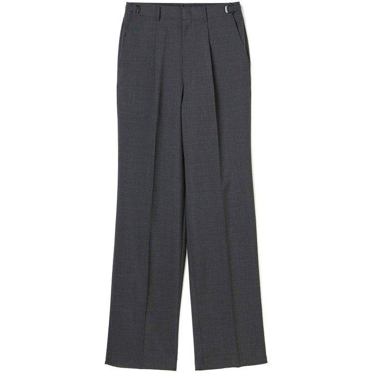 ソノタ 【BLACK LINE】【春夏】1タックワイドシルエットパンツ/グレー×サイロフィル/NEW ZEALAND WOOL MIX Super100’s/※裾上げ必要 グレー濃色