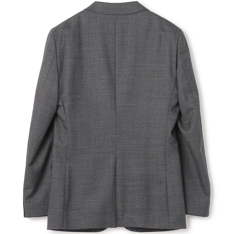 ブラックライン 【SLIM TAPERED_2】【秋冬】2釦シングルスーツ 0タック/グレー＆ブラック×ハウンドトゥース/ウエストシャーリング/4S SUSTAINABILITY&ECOLOGY FABRIC/※パンツ裾上げ済仕様 グレー中間