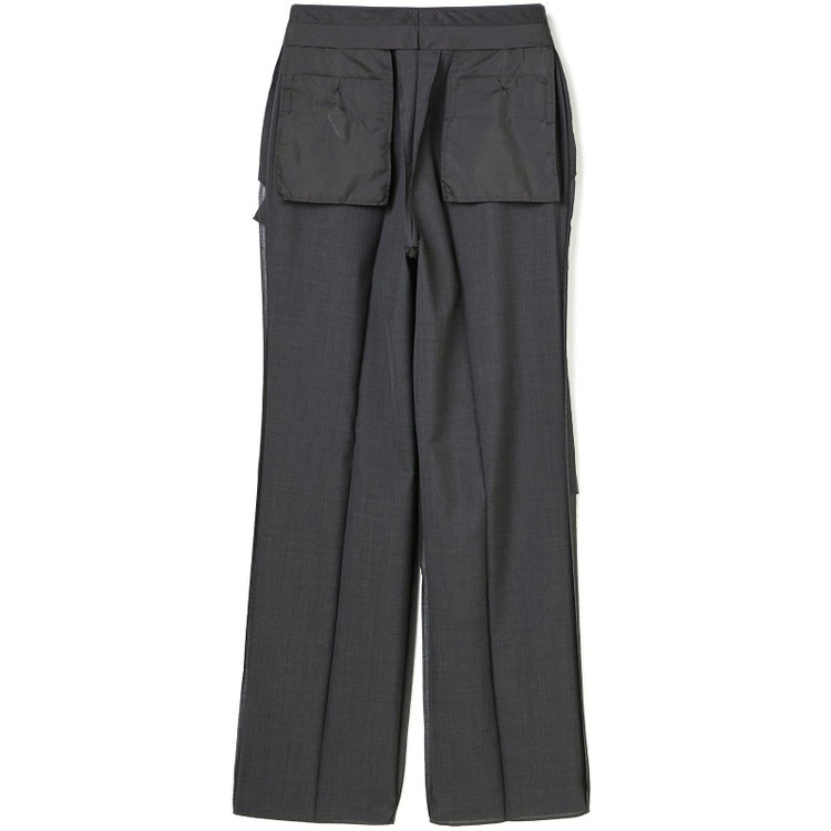 ソノタ 【BLACK LINE】【春夏】1タックワイドシルエットパンツ/グレー×サイロフィル/NEW ZEALAND WOOL MIX Super100’s/※裾上げ必要 グレー濃色