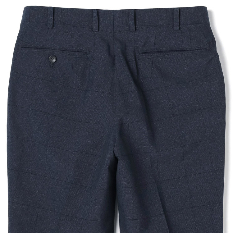 シルバーライン 【CLASSICO TAPERED】【春夏】2釦シングルスリーピーススーツ 1タック/ネイビー×ウィンドペン/ウエストムーブ/4S SUSTAINABILITY&ECOLOGY FABRIC/※パンツ裾上げ済仕様 紺濃色