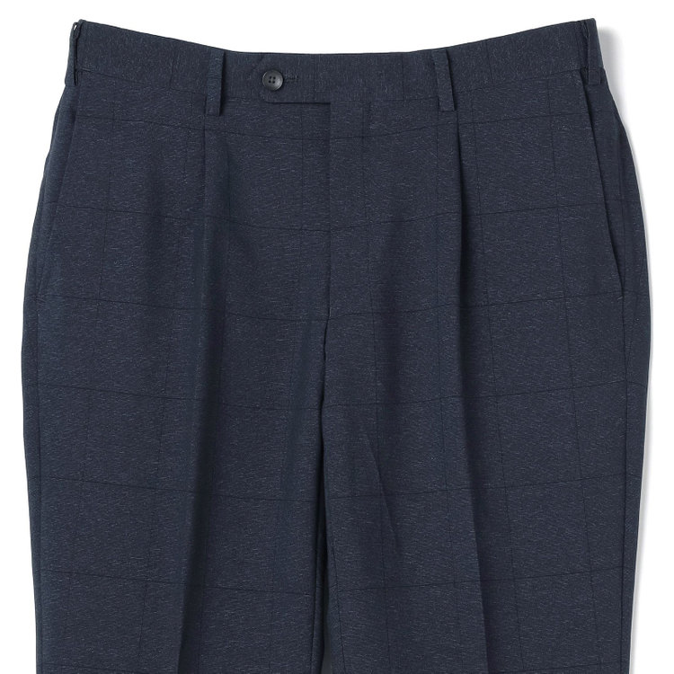 シルバーライン 【CLASSICO TAPERED】【春夏】2釦シングルスリーピーススーツ 1タック/ネイビー×ウィンドペン/ウエストムーブ/4S SUSTAINABILITY&ECOLOGY FABRIC/※パンツ裾上げ済仕様 紺濃色