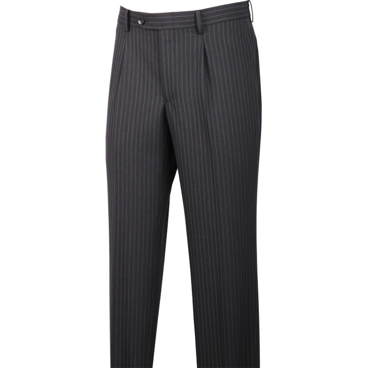 スーツセレクト 【CLASSICO TAPERED】【春夏】スペアパンツ付き/2釦シングルスーツ 1タック/グレー×ストライプ/ウォッシャブル グレー系(灰)