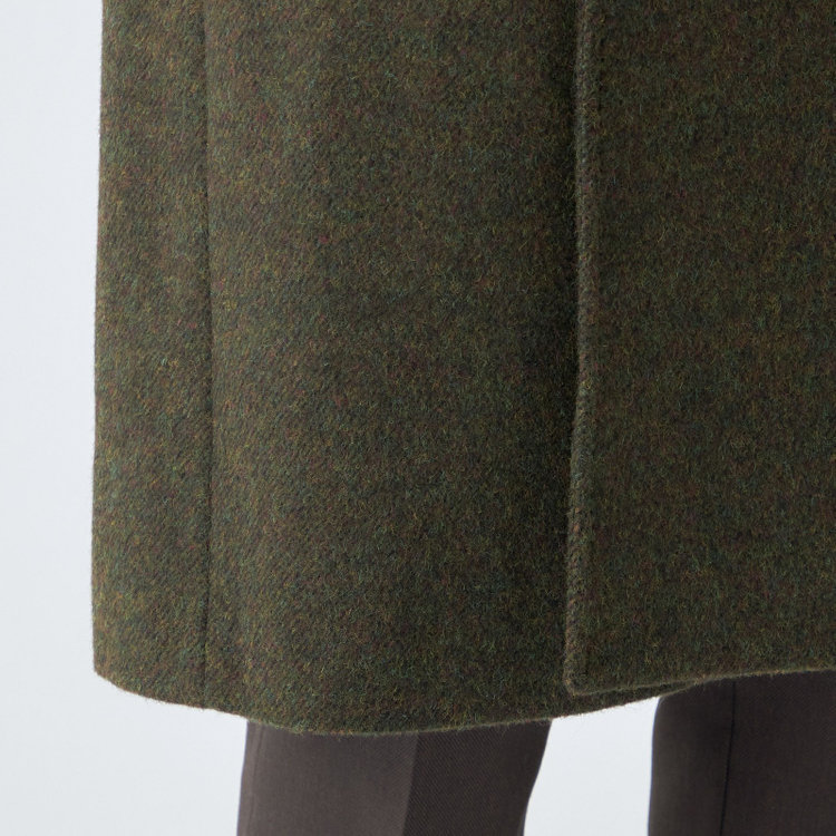 シルバーライン 【SL】ウールブレンド ラグランダブルチェスターコート/カーキ/RE:NEWOOL/BISHU JAPAN 緑中間