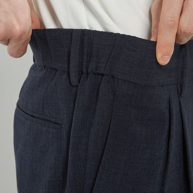 シルバーライン 【RBC】【春夏】3釦段返りシングルスーツ 2タック/ネイビー/ドローコード&ウエストシャーリング/※パンツ裾上げ済仕様 紺中間