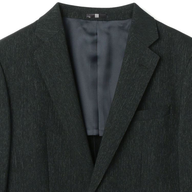 ブラックライン 【SLIM TAPERED_2】【秋冬】2釦シングルスリーピーススーツ 0タック/グリーン/ウエストシャーリング/4S SUSTAINABILITY&ECOLOGY FABRIC/※パンツ裾上げ済仕様 緑濃色