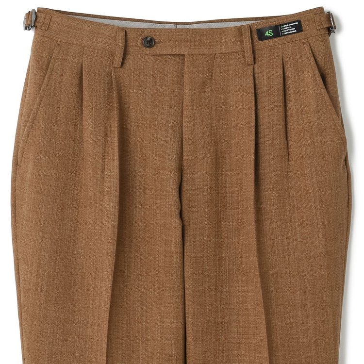 ブラックライン 【RBC】【春夏】2タックパンツ/ブラウン/サイド尾錠/4S SUSTAINABILITY&ECOLOGY FABRIC/※裾上げ済仕様 茶中間