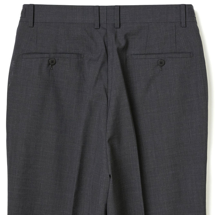 ソノタ 【BLACK LINE】【春夏】1タックワイドシルエットパンツ/グレー×サイロフィル/NEW ZEALAND WOOL MIX Super100’s/※裾上げ必要 グレー濃色