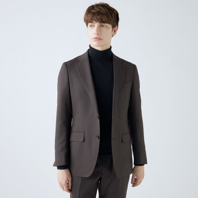 シルバーライン 【CLASSICO TAPERED】【秋冬】2釦シングルスーツ 1タック/ブラウン/super extra fine merino wool Raymond/※裾上げ必要 茶中間