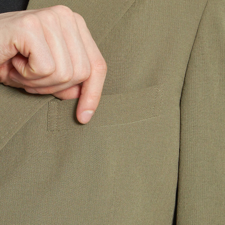 シルバーライン 【RBC】【春夏】3釦段返りシングルジャケット/カーキ/パッチポケット/4S AIR 緑中間