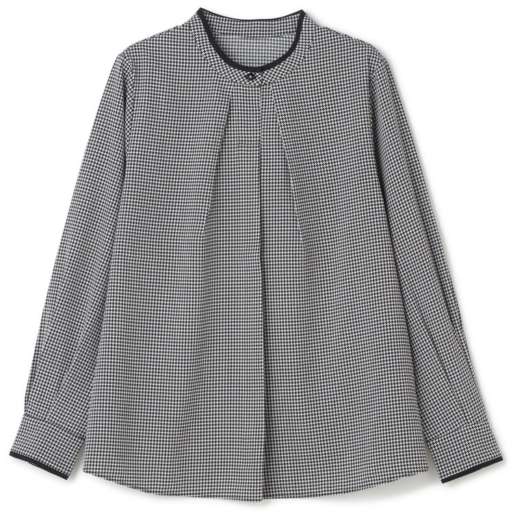 シルバーライン 【SL/長袖】ボウタイ取り外し2WAYプルオーバー/ブラック＆ホワイト×ハウンドトゥース/「ウォッシャブル」「ストレッチ」「防シワ」「UV加工」「静電気防止」 その他