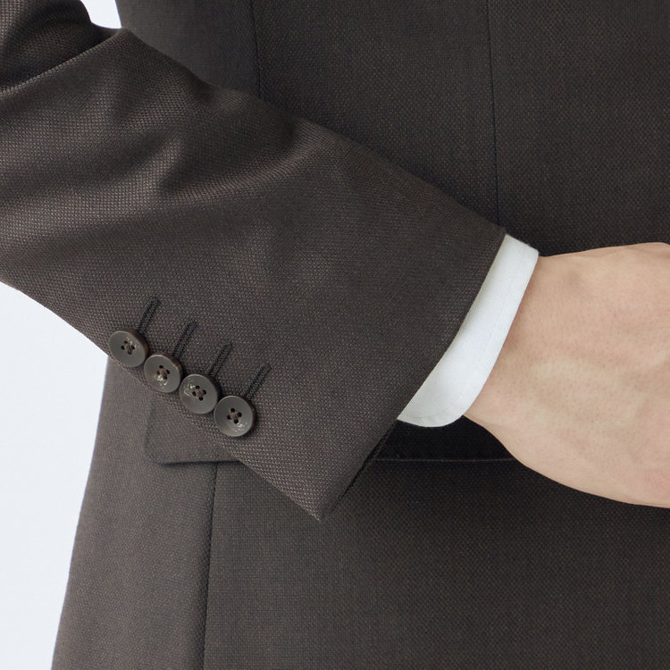 シルバーライン 【CLASSICO TAPERED】【秋冬】2釦シングルスーツ 1タック/ブラウン/super extra fine merino wool Raymond/※裾上げ必要 茶中間