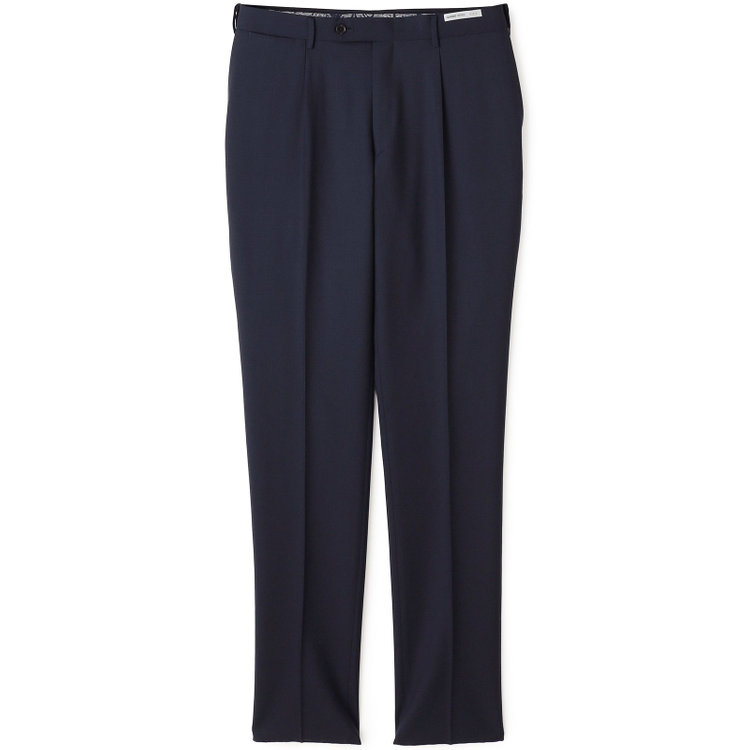 シルバーライン 【CLASSICO TAPERED】【春夏】1タックテーパードパンツ/ネイビー×グレンチェック/ウエストムーブ/※裾上げ必要 紺濃色