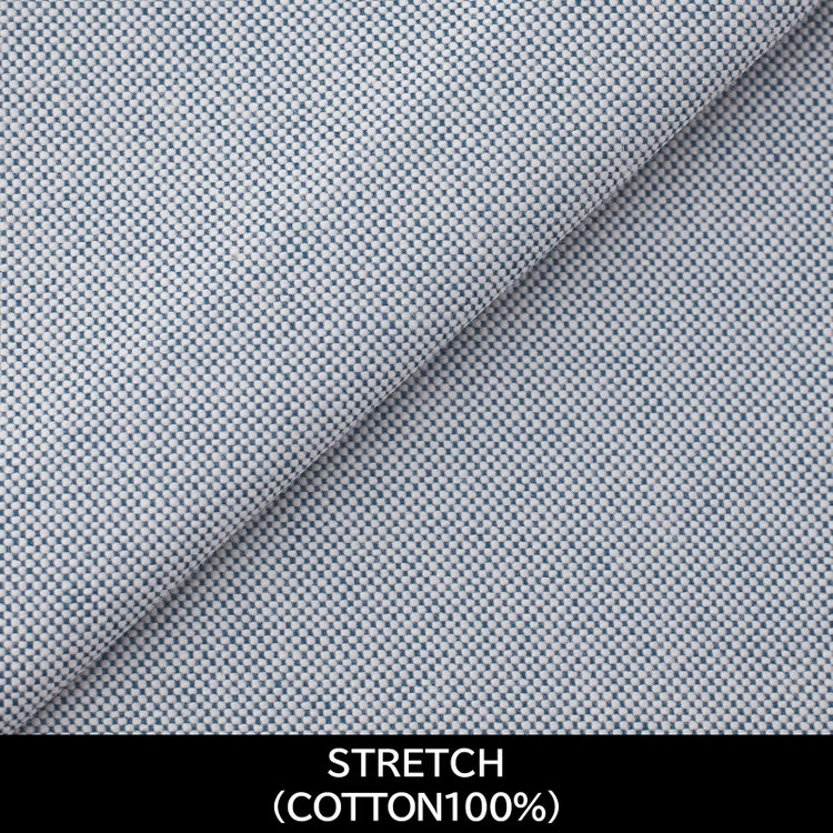 スーツセレクト 【国内縫製】【パターンオーダー】ワイシャツ/ブルーグレー/ストレッチ素材(COTTON100%) グレー系(灰)