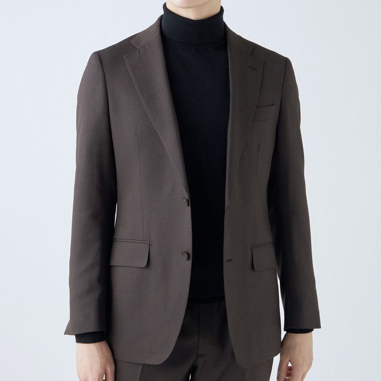 シルバーライン 【CLASSICO TAPERED】【秋冬】2釦シングルスーツ 1タック/ブラウン/super extra fine merino wool Raymond/※裾上げ必要 茶中間