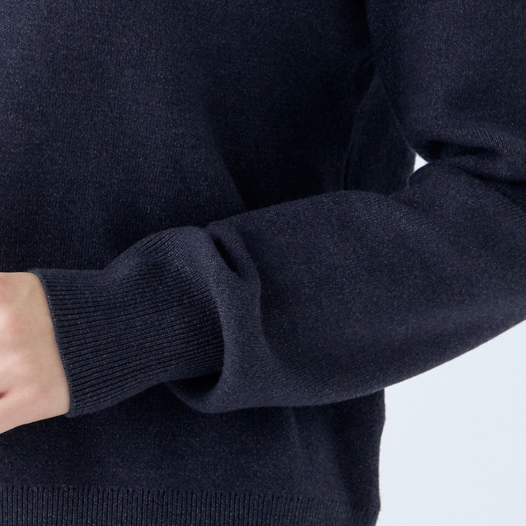 シルバーライン  【SL】【秋冬】ハイネック ニットセーター/ネイビー 紺中間