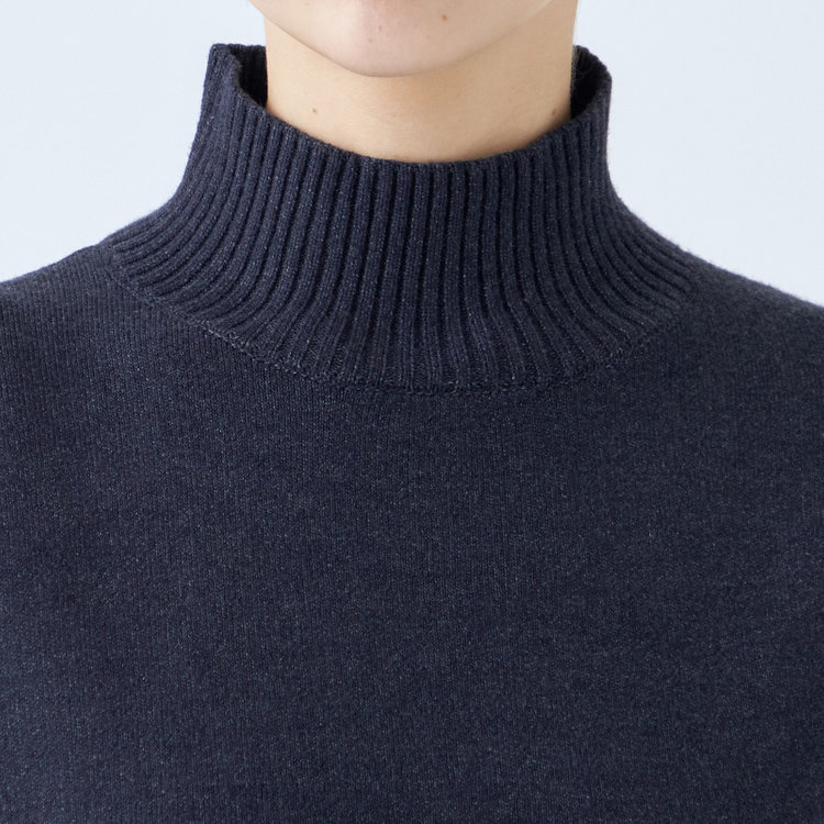 シルバーライン  【SL】【秋冬】ハイネック ニットセーター/ネイビー 紺中間