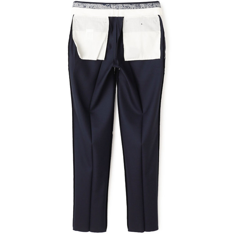 シルバーライン 【CLASSICO TAPERED】【春夏】1タックテーパードパンツ/ネイビー×グレンチェック/ウエストムーブ/※裾上げ必要 紺濃色